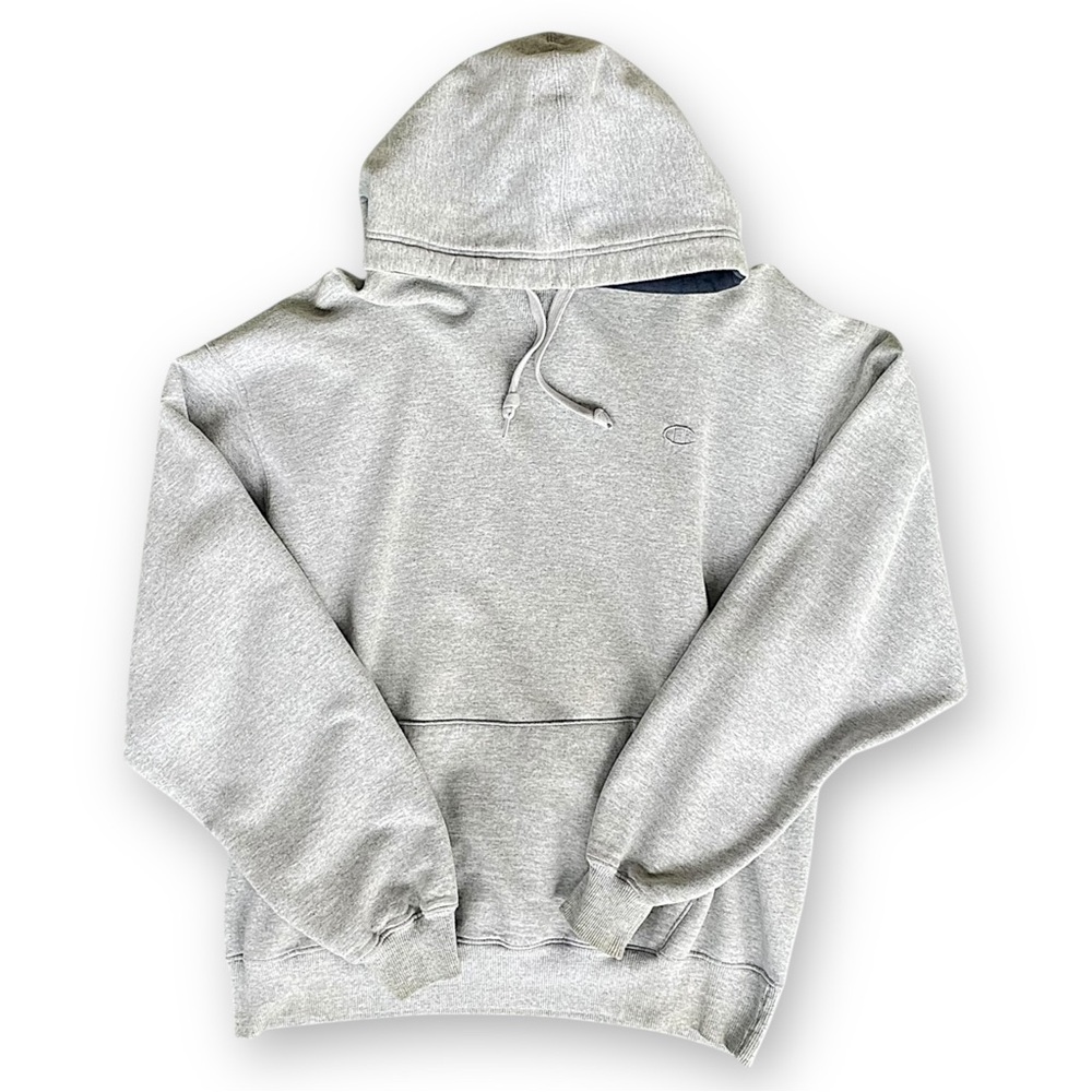 Vintage Champion Light Gray Pullover Hoodie